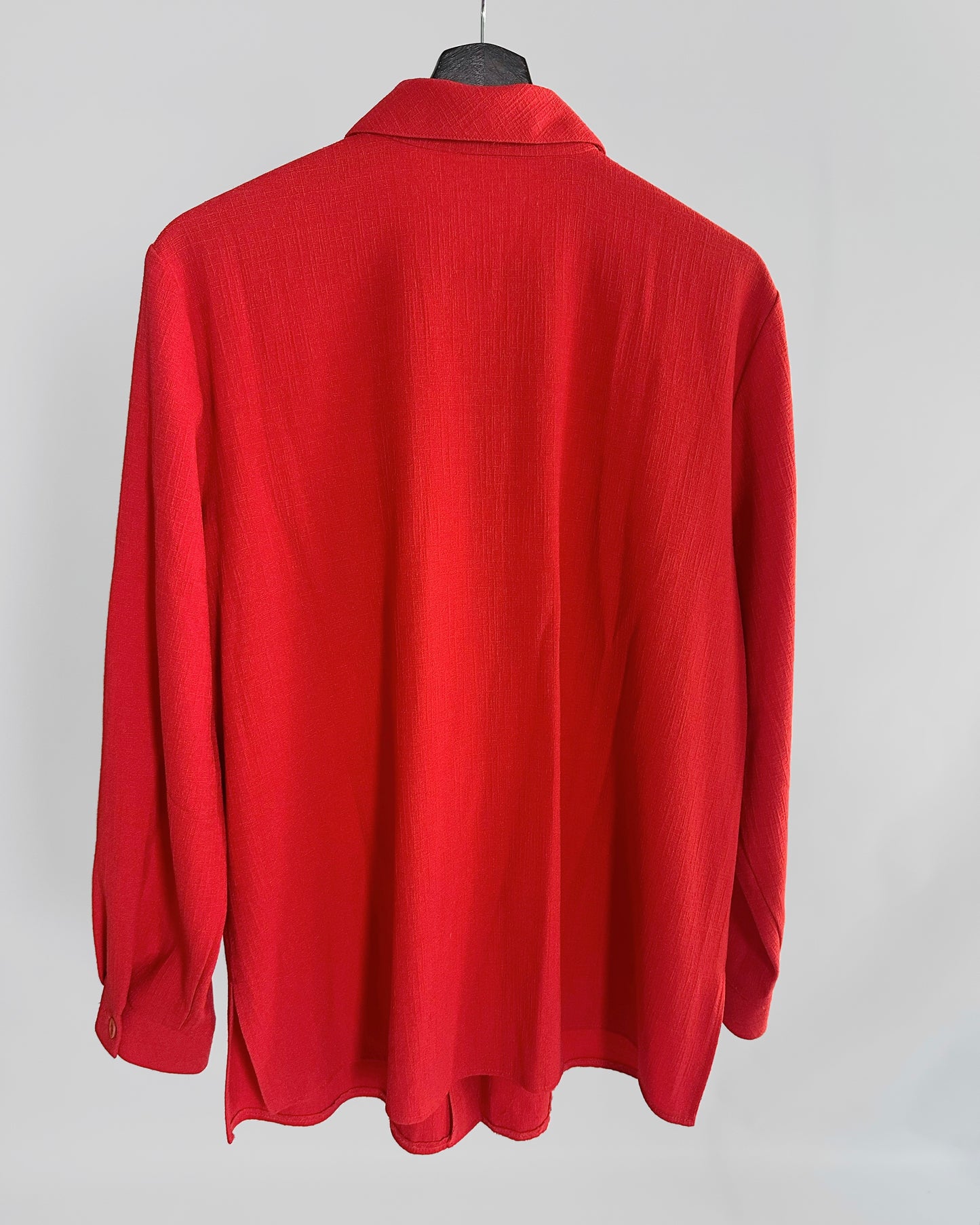 70s Textured Red Oversized Shirt