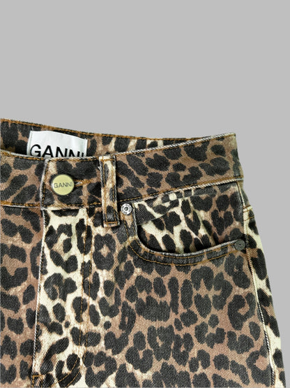 Ganni Leopard Betzy Cropped Jeans