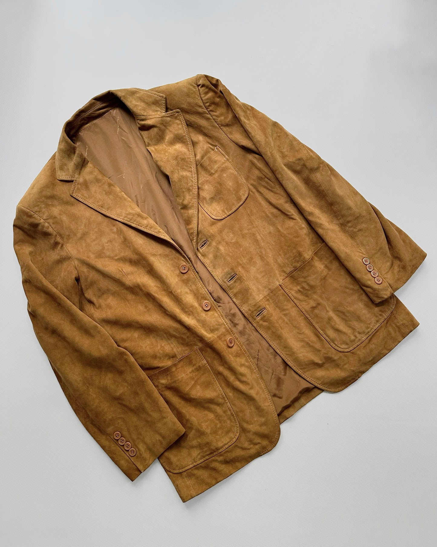 2000s Camel Goatskin Suede Blazer