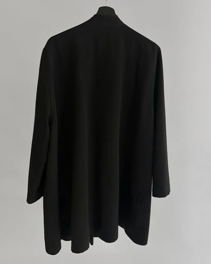 90s Black Virgin Wool Coat