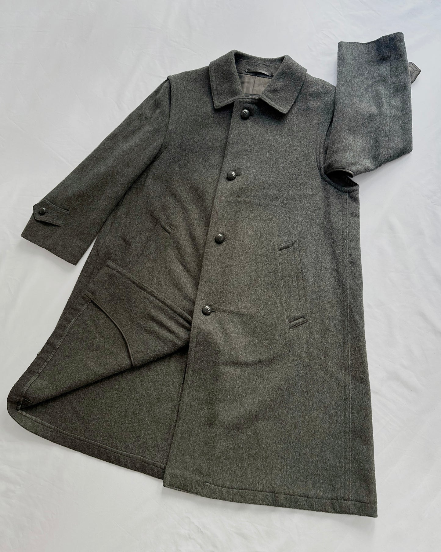90s Austrian Grey Wool Loden Coat