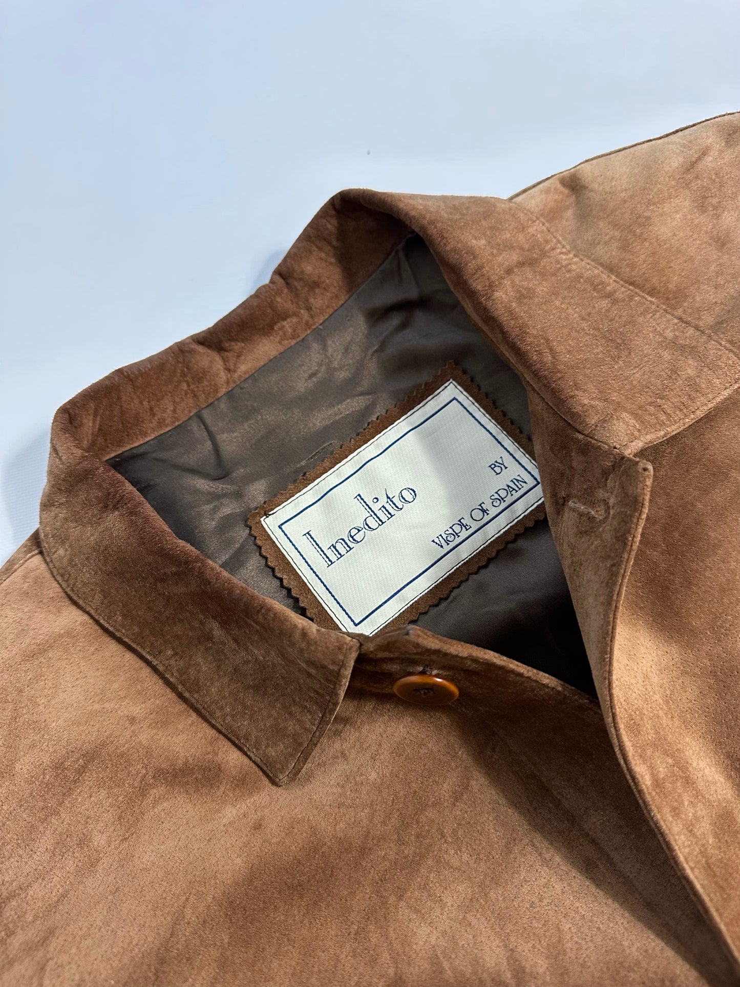 90s Brown Suede Overshirt Jacket – Made in Spain