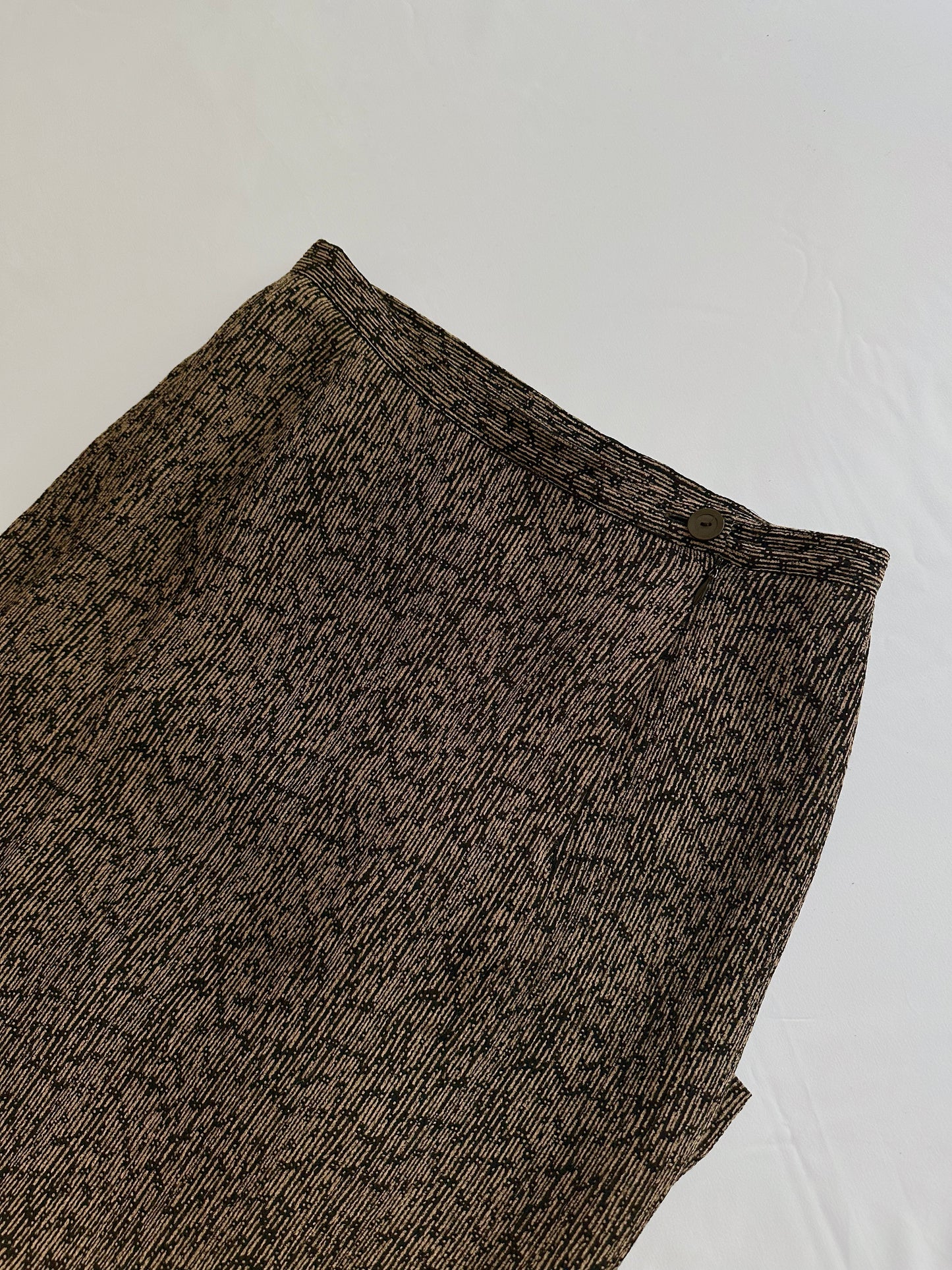 90s Viscose Abstract Midi Skirt