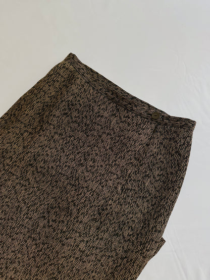 90s Viscose Abstract Midi Skirt