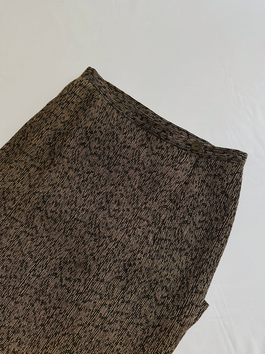 90s Viscose Abstract Midi Skirt
