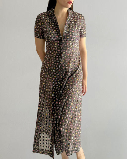 90s Kenzo Floral Sheer Dress