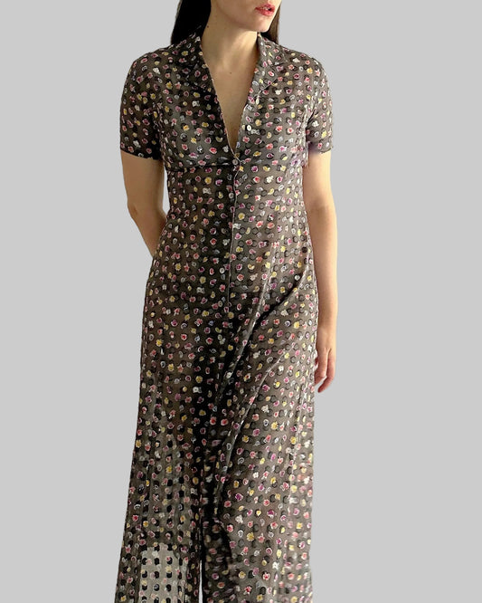 90s Kenzo Floral Sheer Dress