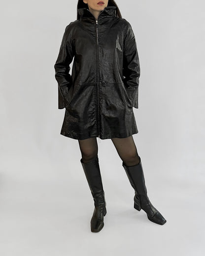 80s Gianfranco Ferré Black Patent Leather Coat