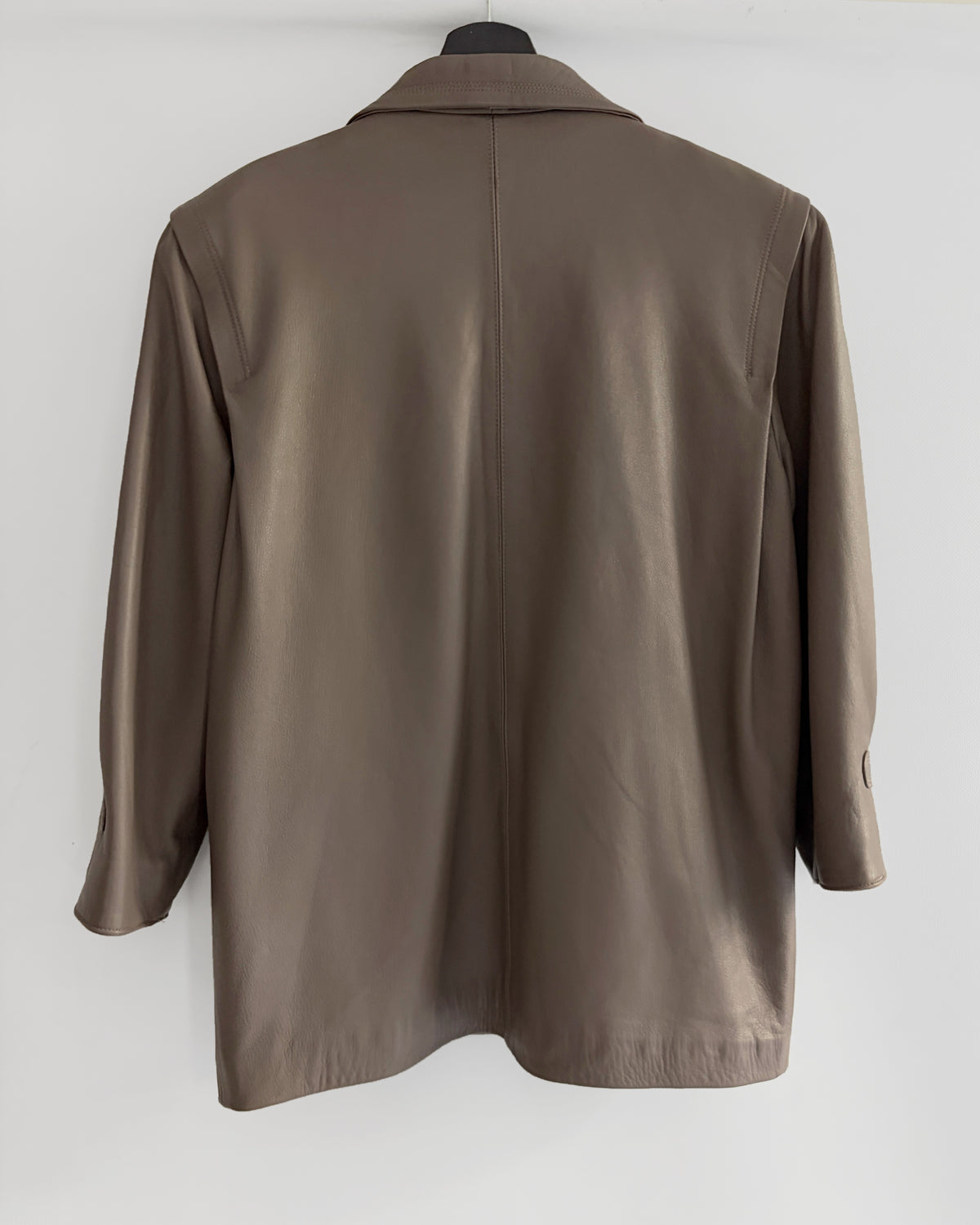 Vintage 1990s Taupe Sheepskin Leather Jacket