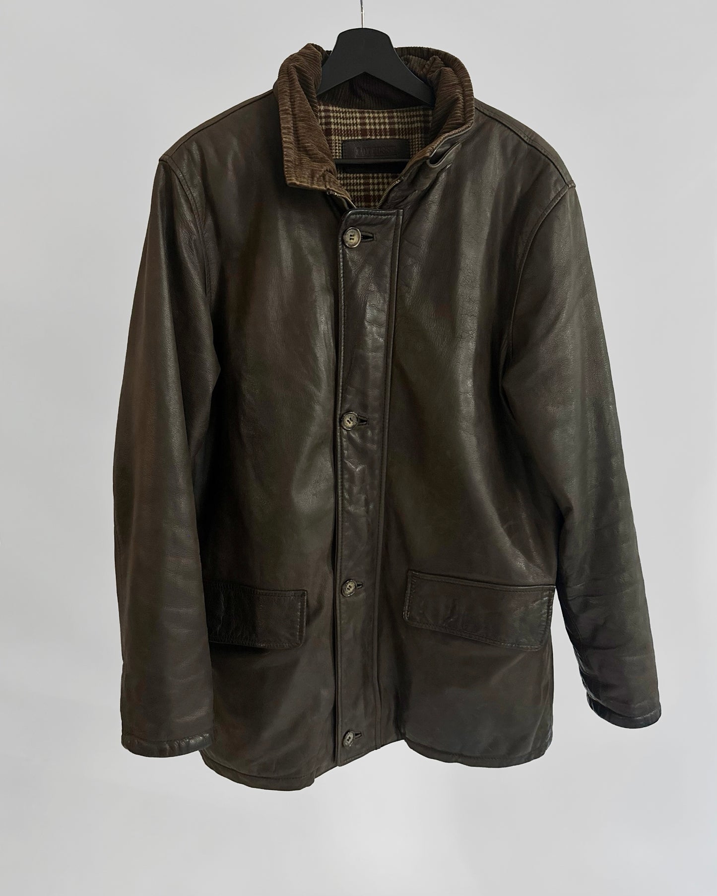 80s Brown Leather Barn Jacket