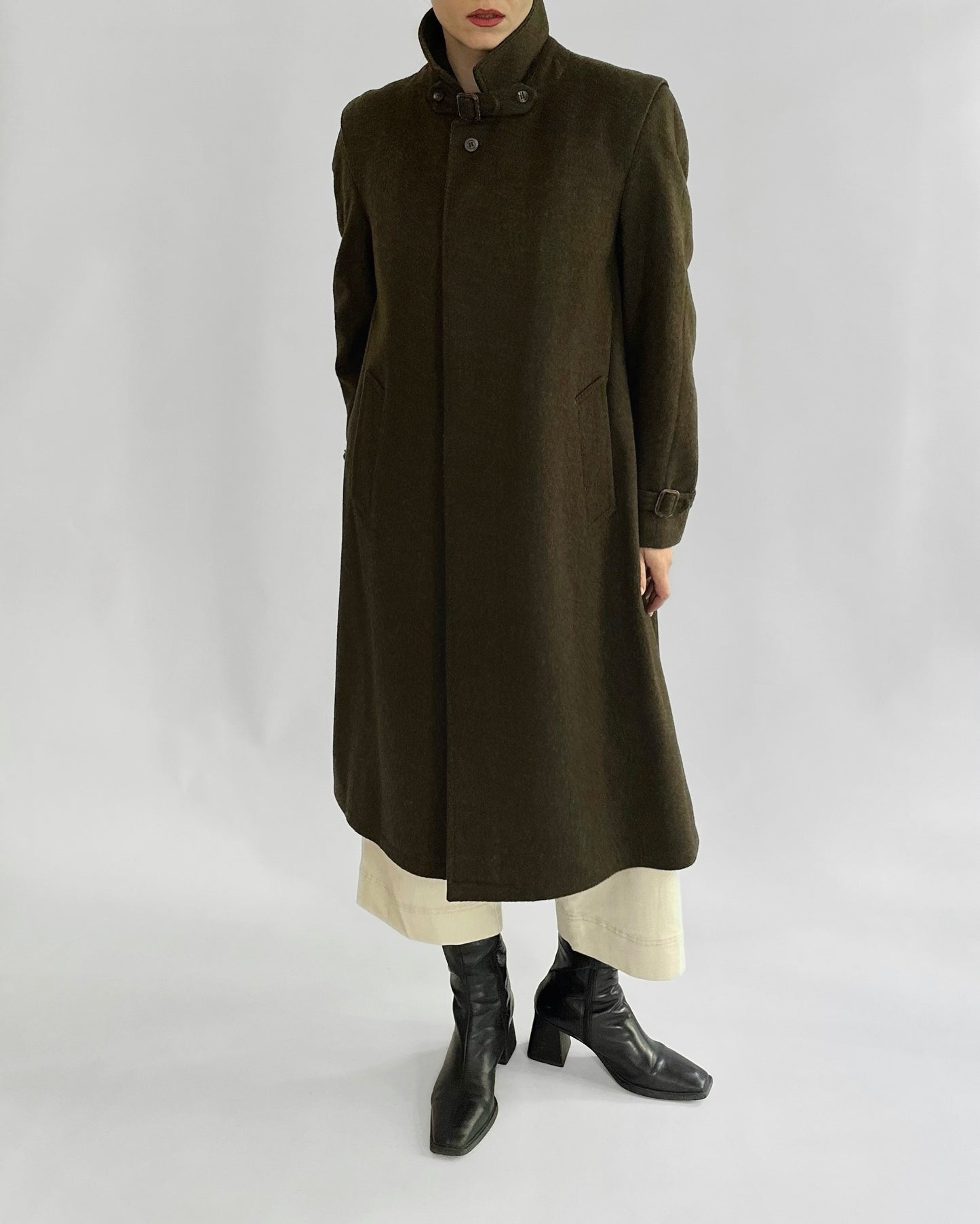 80s Steinbock Green Loden Wool Coat