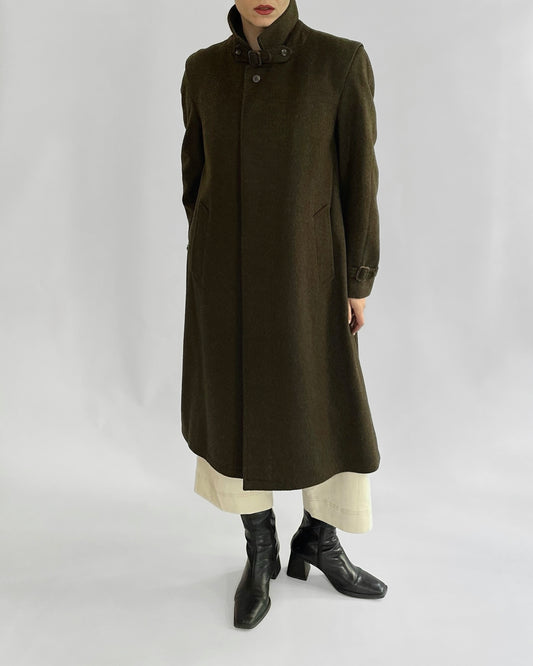 80s Steinbock Green Loden Wool Coat