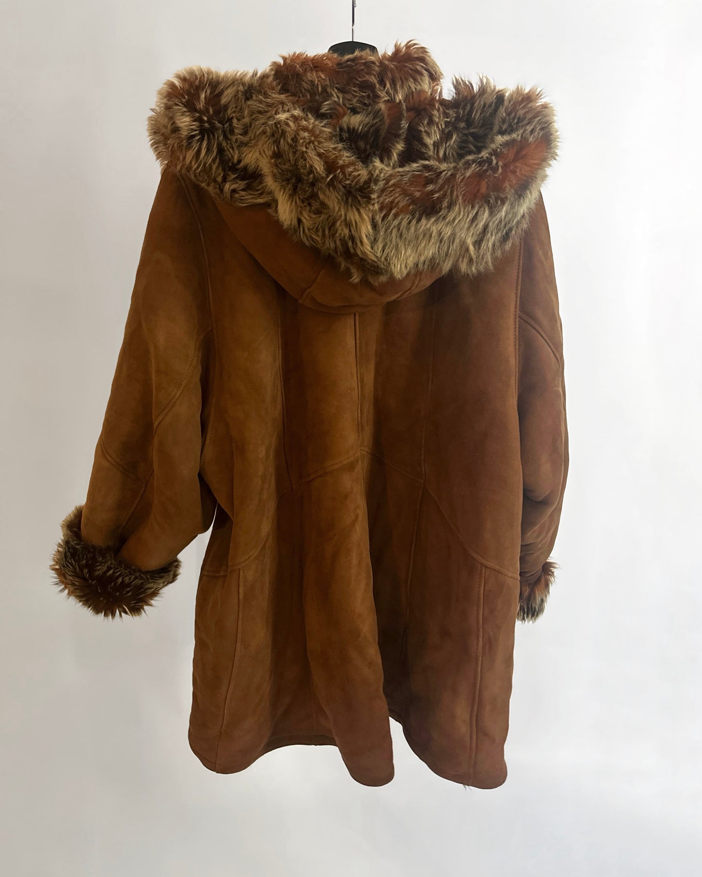 70s Shearling Coat with Detachable Hood