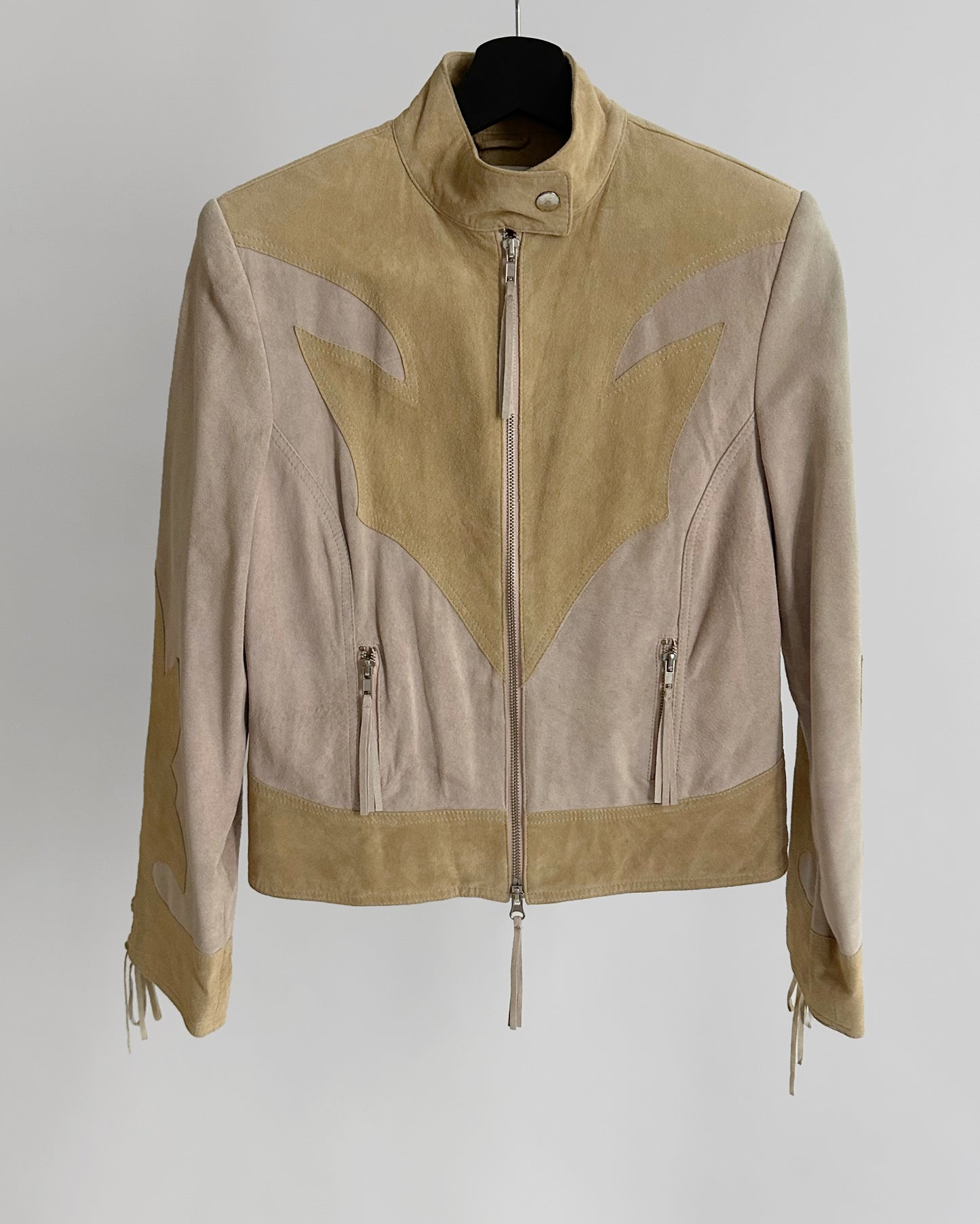 Y2K Western Lace-Up Suede Leather Jacket