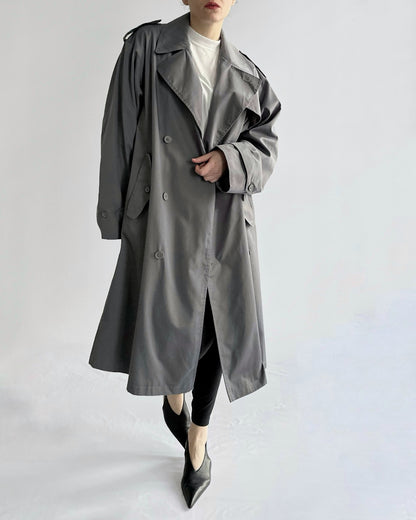 90s Ivy Oxford Grey Trench Coat