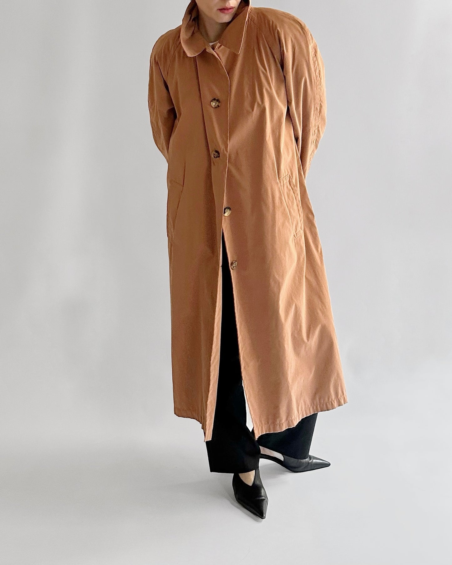 90s Jil Sander Minimalist Peach Trench Coat