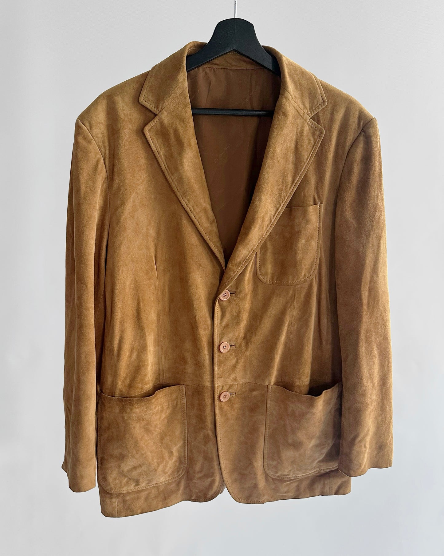 2000s Camel Goatskin Suede Blazer