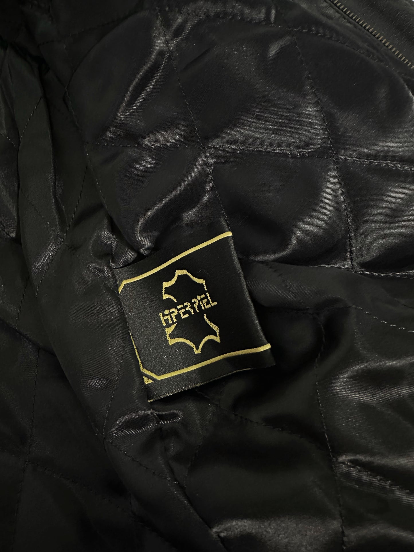 80s Black Leather Bomber Jacket