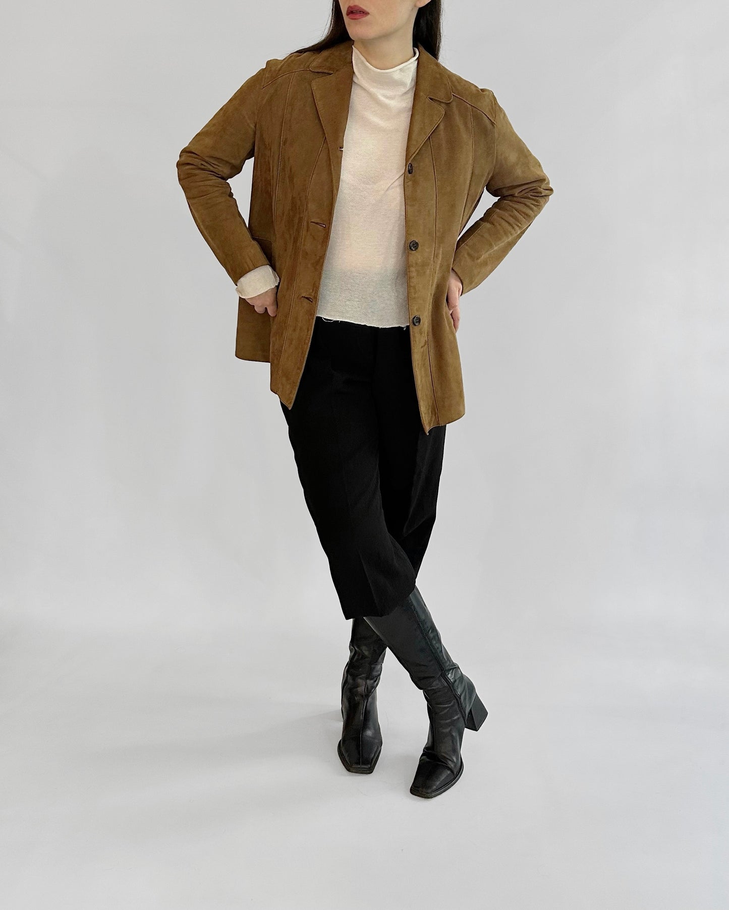 90s Brown Suede Jacket – Made in Portugal