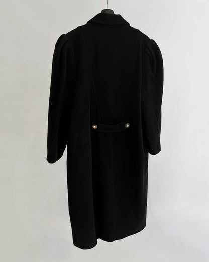 90s Black Coat with Jewel Buttons