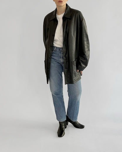 90s Black Nappa Leather Jacket