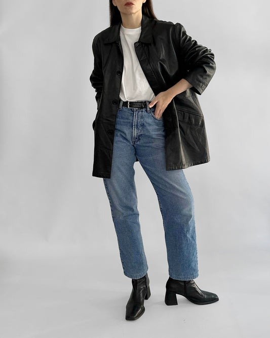 Vintage 2000s Black Leather Jacket
