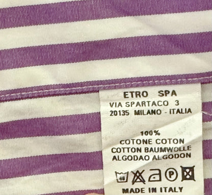 Etro Milano Purple and White Striped Cotton Shirt