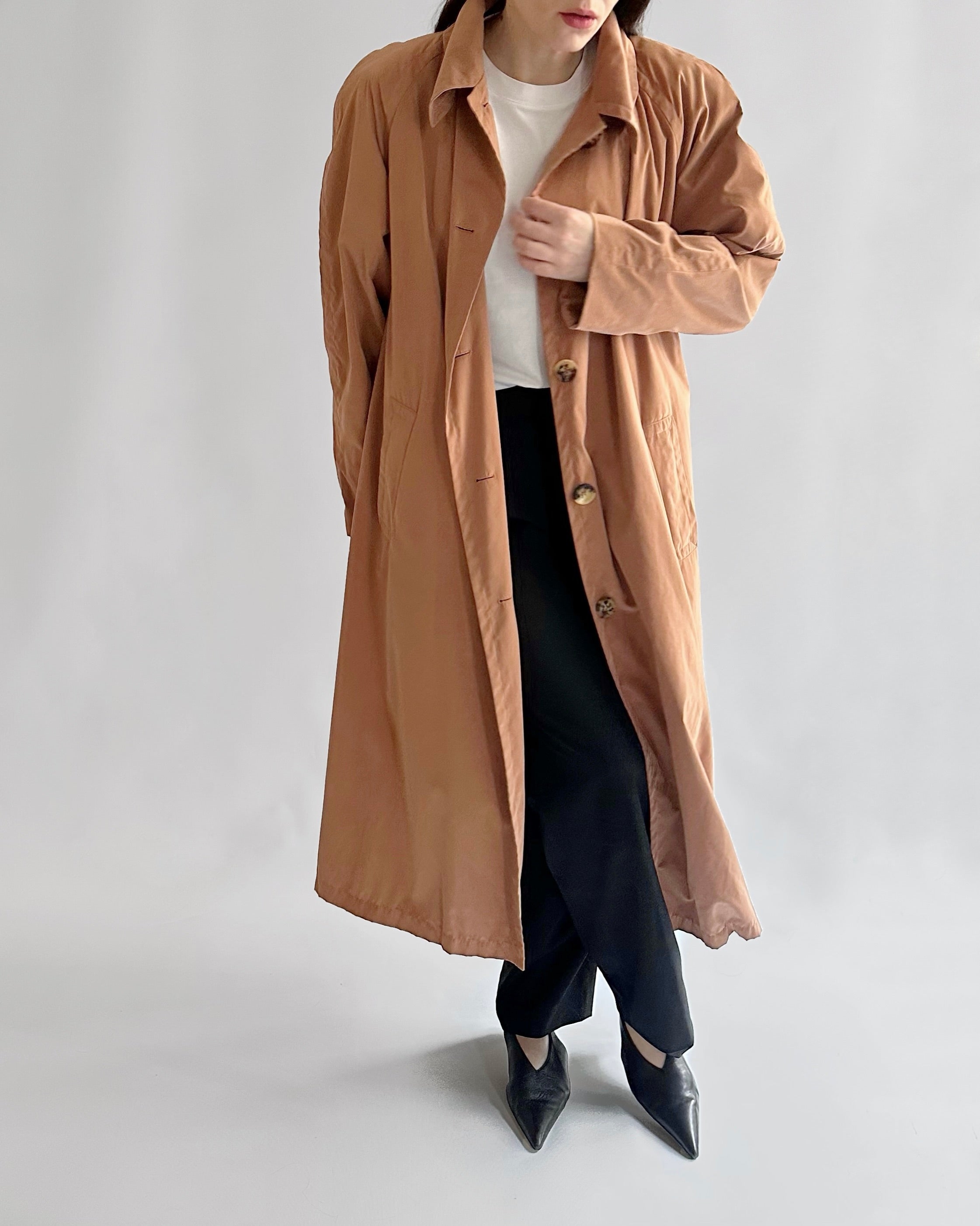 90s Jil Sander Minimalist Peach Trench Coat – Alba Vintage Studio