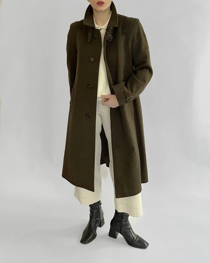 80s Steinbock Green Loden Wool Coat
