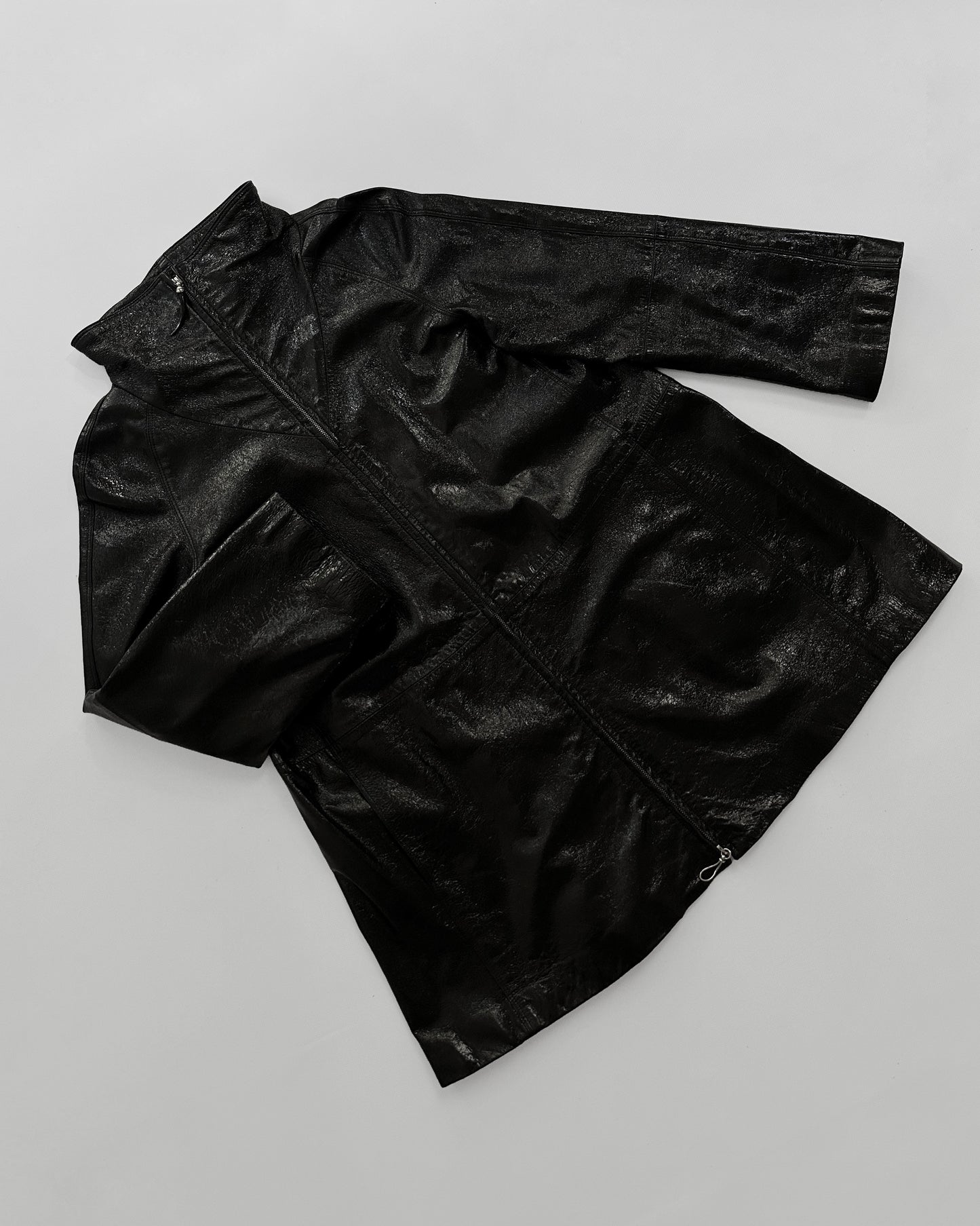 80s Gianfranco Ferré Black Patent Leather Coat