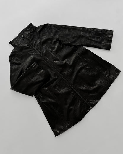 80s Gianfranco Ferré Black Patent Leather Coat