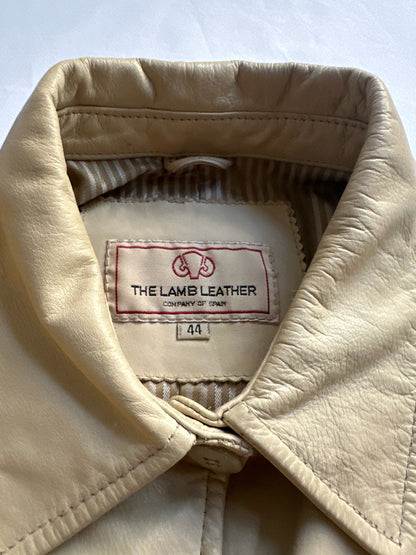 90s Beige Leather Jacket