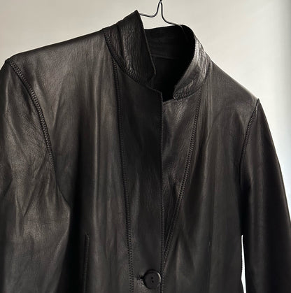 90s Black Double Faced Italian Leather Jacket