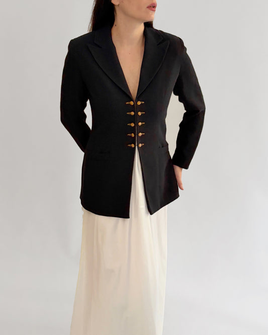 Vintage 1990s NAF NAF Corset Black Blazer