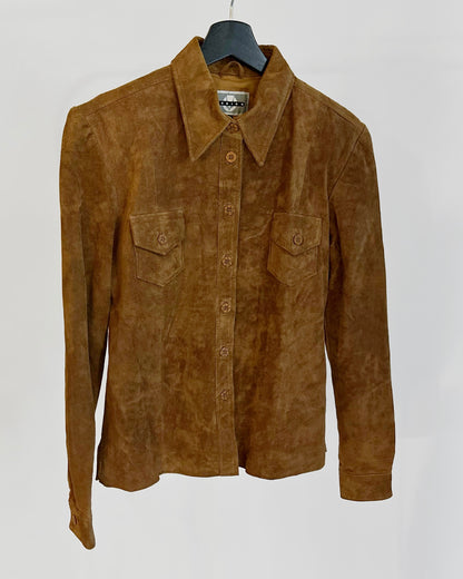 90s Brown Suede Shirt Jacket – Made in Spain