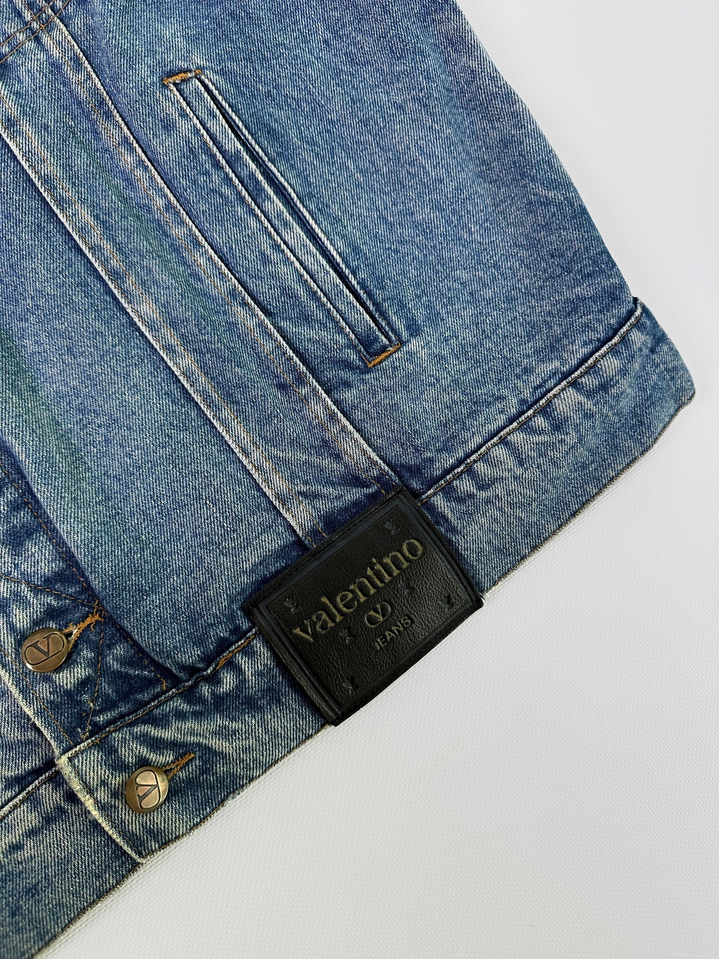 90s Valentino Garavani Denim Jacket - Faded Blue