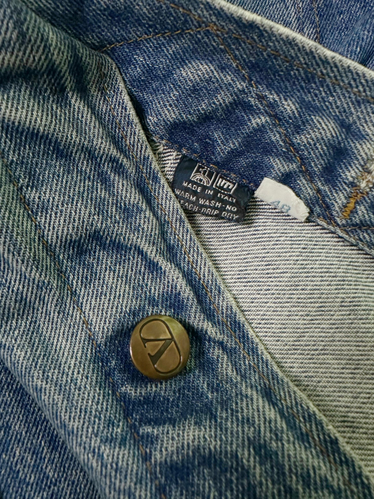 90s Valentino Garavani Denim Jacket - Faded Blue