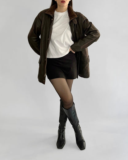 80s Brown Leather Barn Jacket