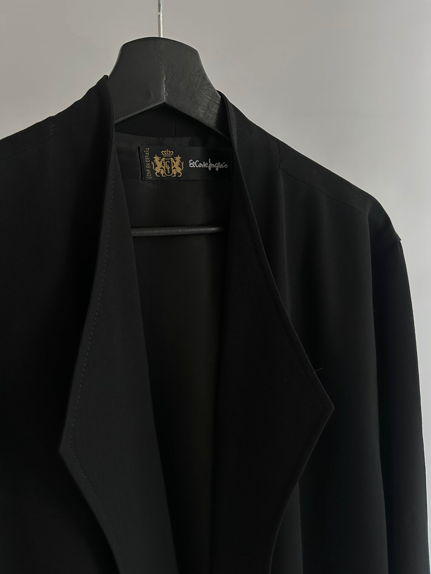 90s Black Virgin Wool Coat