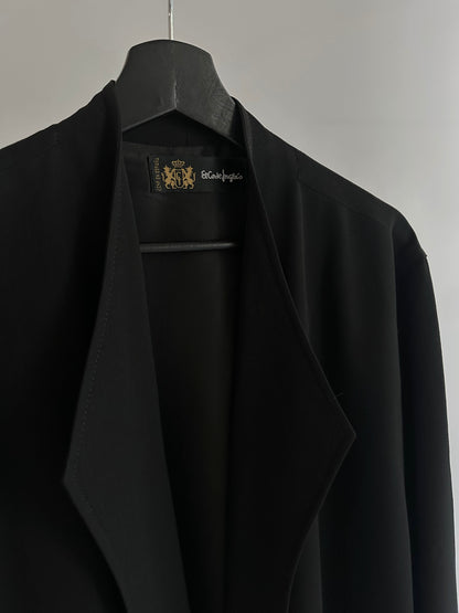 90s Black Virgin Wool Coat