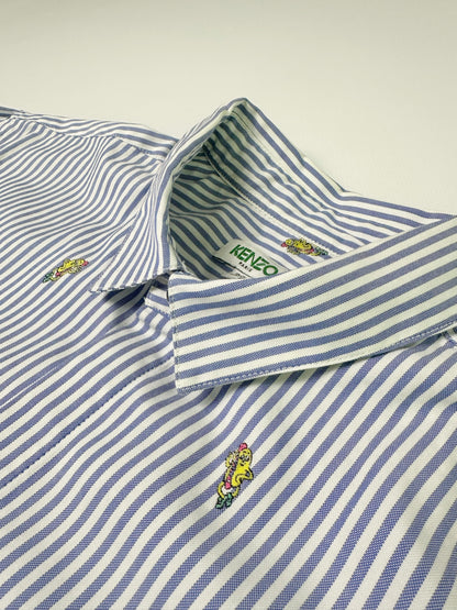 Kenzo Blue Striped Embroidered Shirt