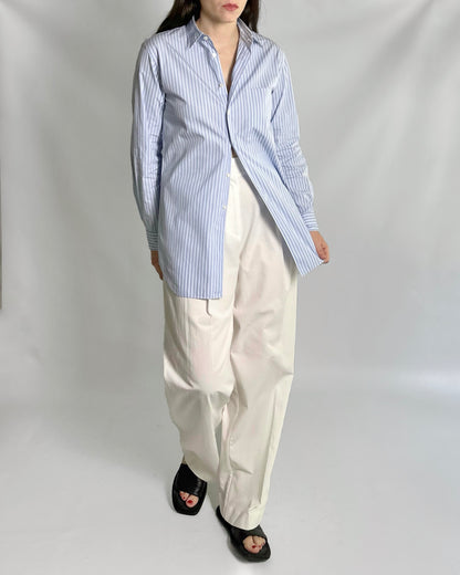 Comme des Garçons Blue Striped Maxi Shirt - Hommes Plus Fall 2013