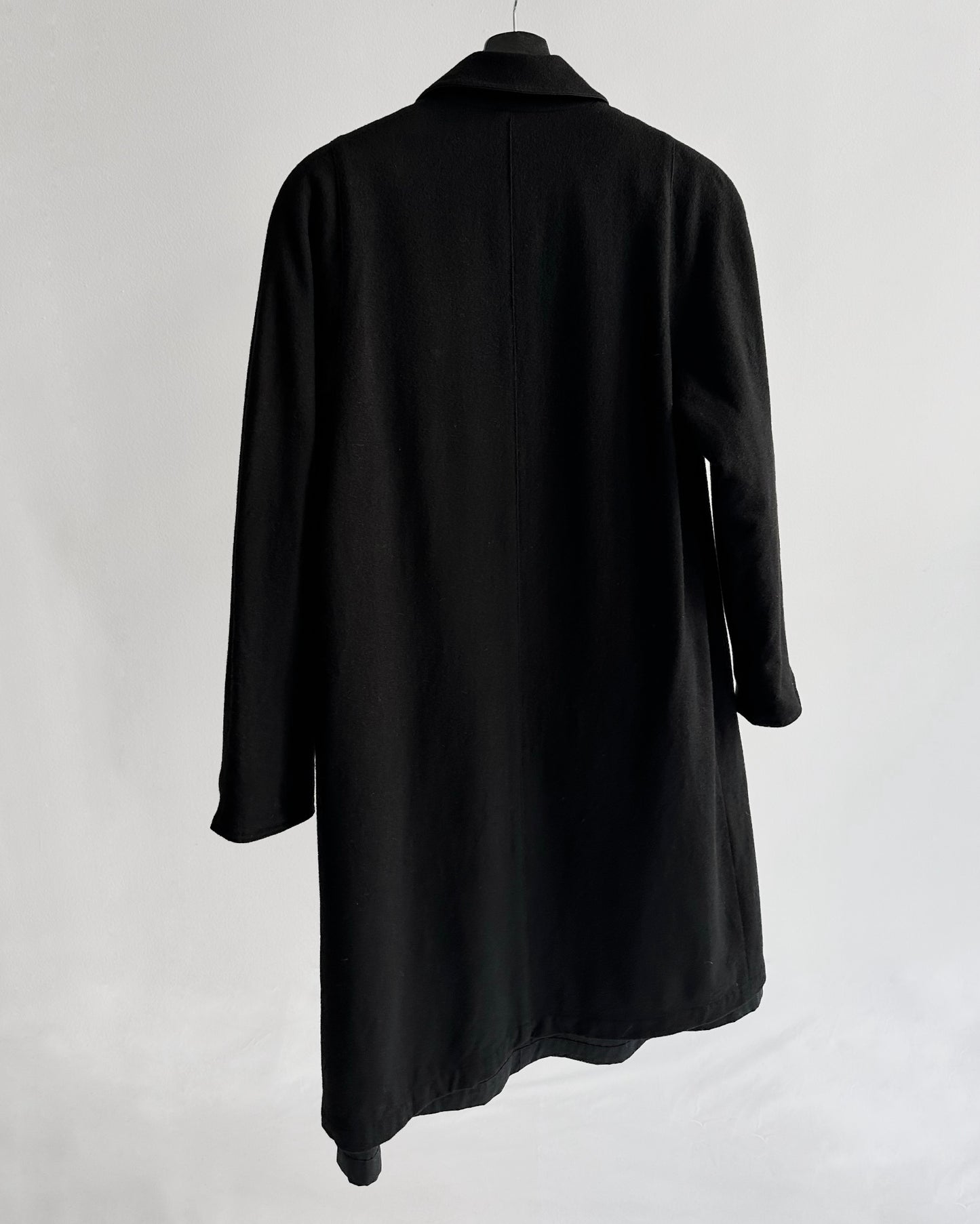 90s Italian Black Trench Coat