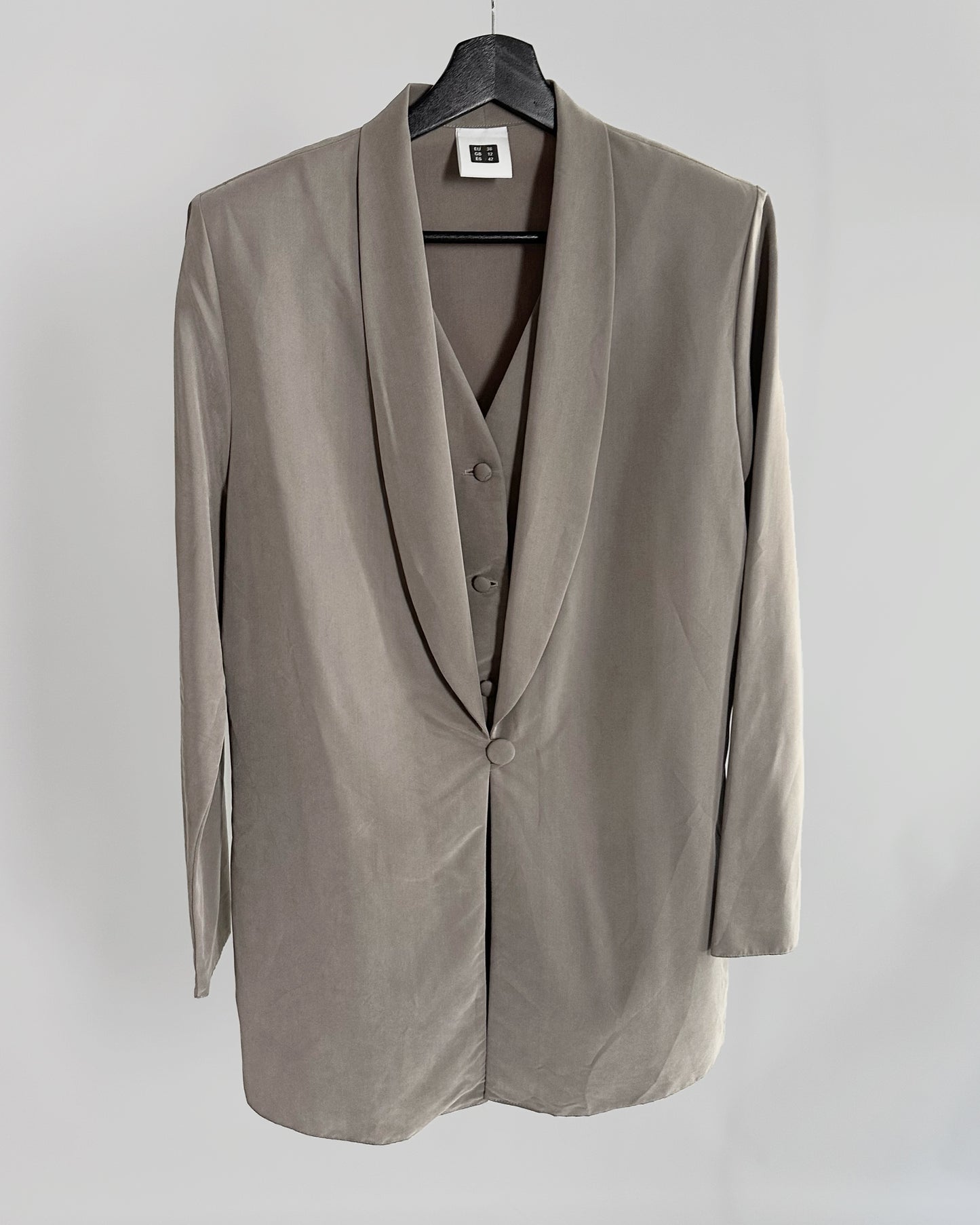 90s Taupe Viscose Blazer