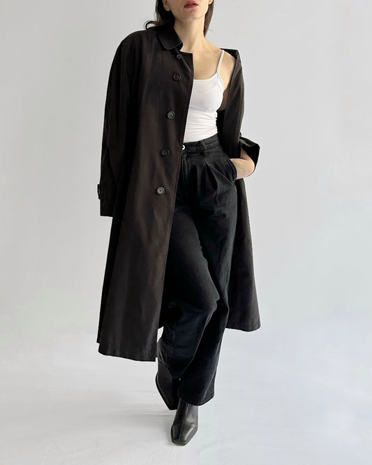 90s Charcoal Grey Oversized Trench Coat