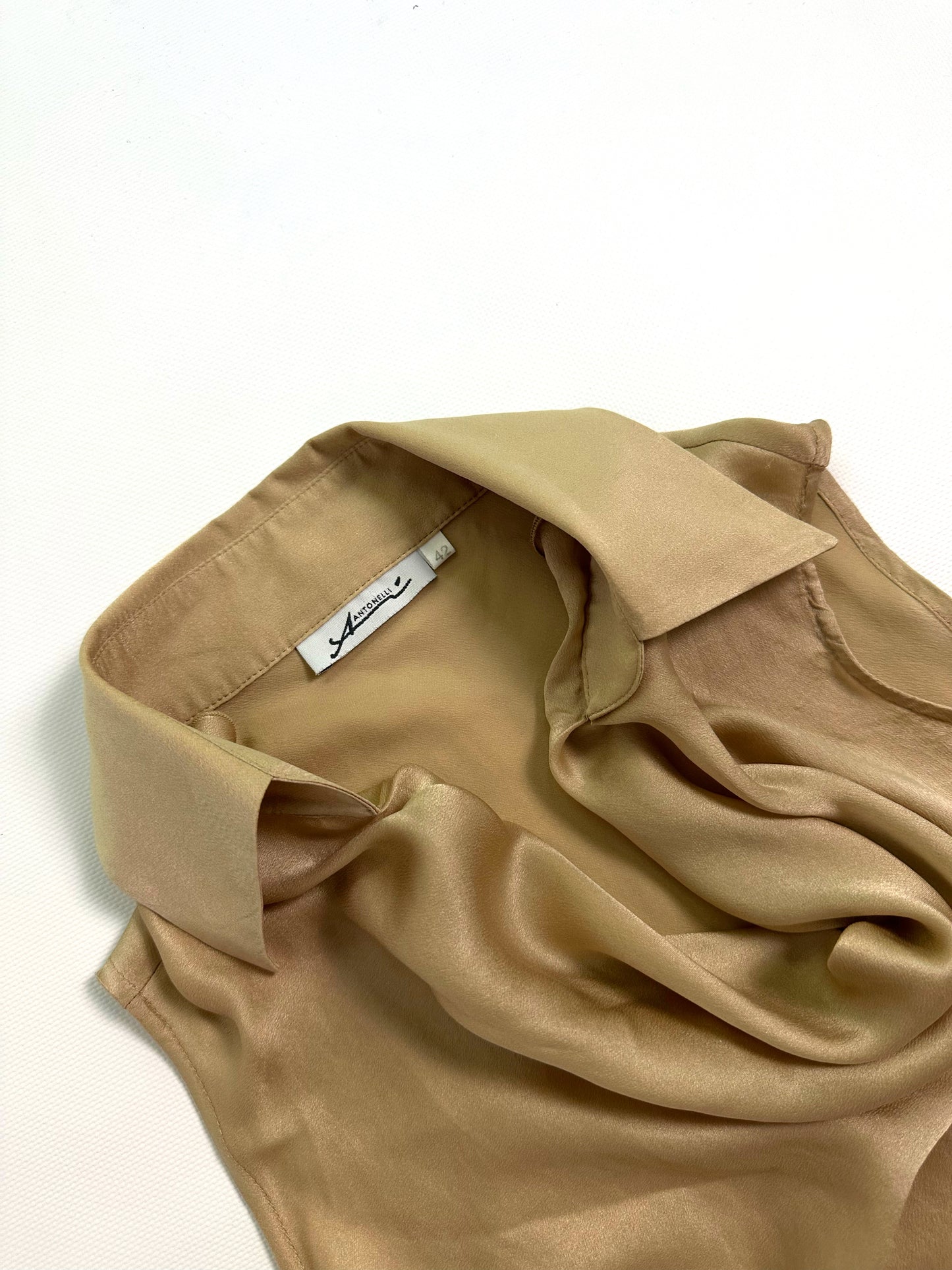 90s Gold Silk Sleeveless Blouse