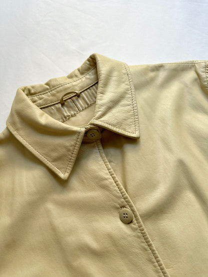 90s Beige Leather Jacket