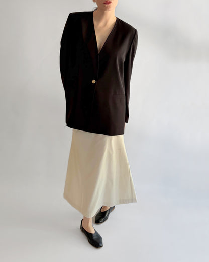 Vintage 1990s Burberry Black Minimal Blazer