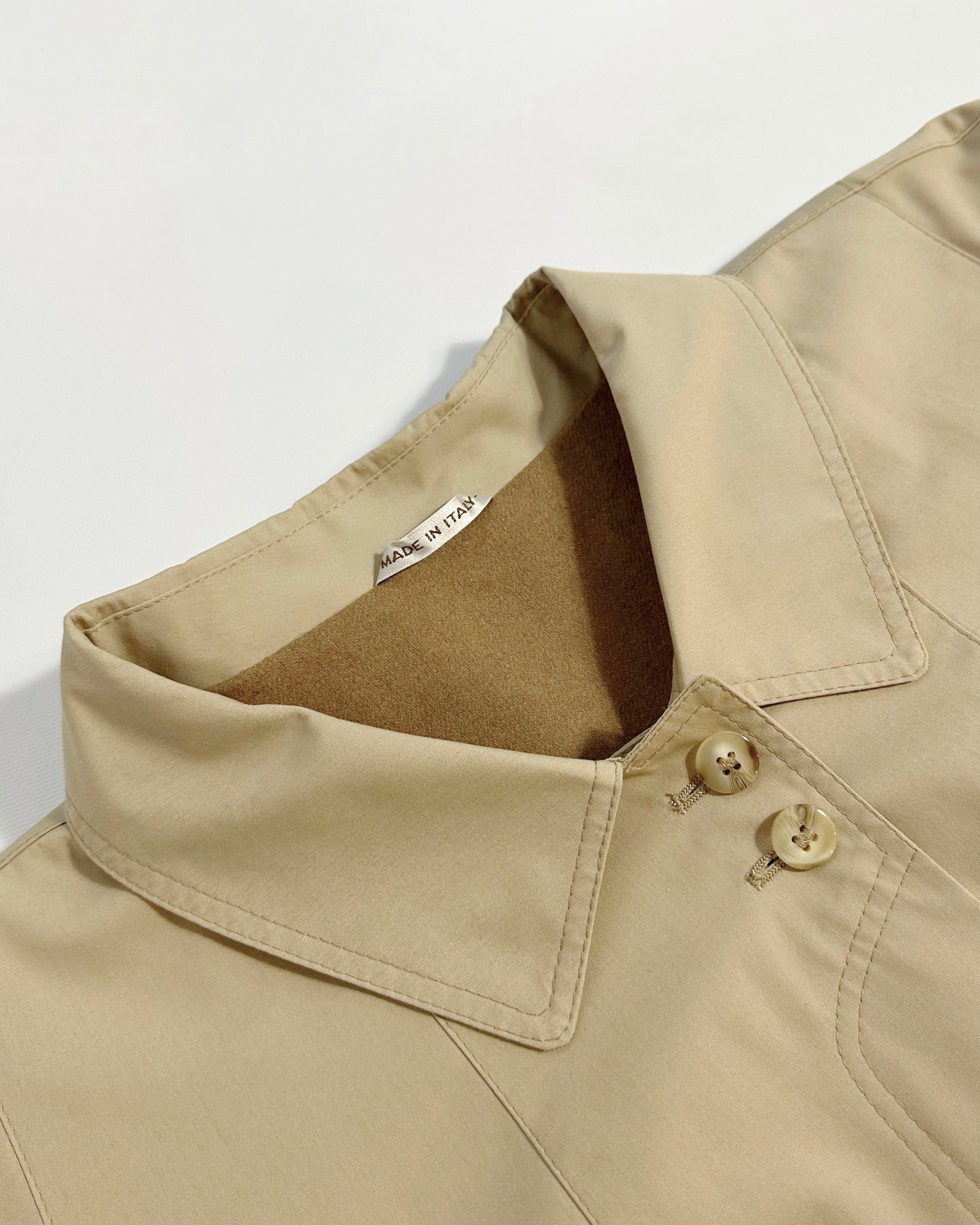 90s Italian Oversized Beige Trench Coat, NOS