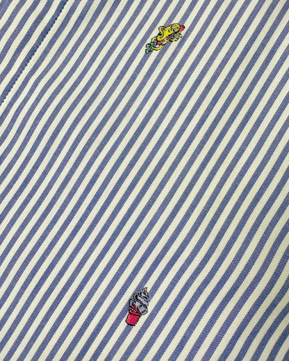 Kenzo Blue Striped Embroidered Shirt